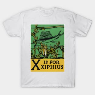 X is for Xiphius: ABC Designed and Cut on Wood by CB Falls T-Shirt